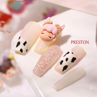 Preston เครื่องประดับตกแต่งเล็บ ลายการ์ตูนเด็กผู้หญิงตัวเล็กน่ารัก DIY