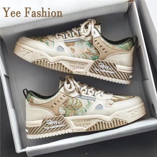 YEE Fashion รองเท้าผ้าใบผู้ชาย รองเท้าลำลองผู้ชาย รองเท้าผ้าใบแฟชั่น สไตล์เกาหลี กีฬากลางแจ้ง ทำงานรองเท้าลำลอง XYD2390MS6 37Z230911