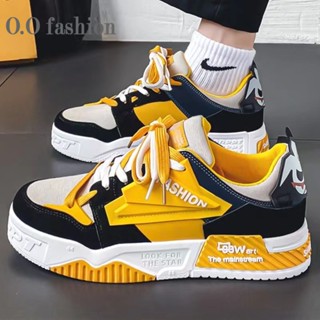 O.O fashion  รองเท้าผ้าใบผู้ชาย รองเท้าลำลองผู้ชาย รองเท้าผ้าใบแฟชั่น สไตล์เกาหลี กีฬากลางแจ้ง ทำงานรองเท้าลำลอง XYD2390MRN 37Z230911