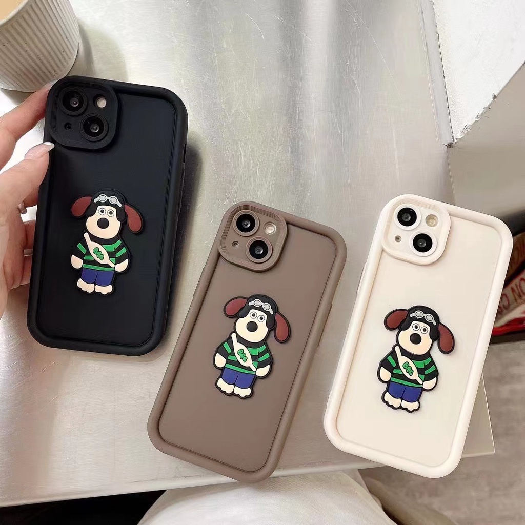 เคสโทรศัพท์มือถือ ซิลิโคนนิ่ม กันกระแทก ลายสุนัขน่ารัก 3D สําหรับ iPhone 15 14 13 12 11 Pro MAX X XR XS MAX 7 8 Plus
