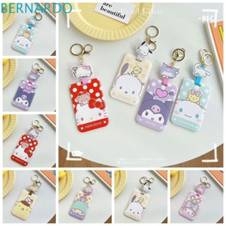 Bernardo กระเป๋าใส่บัตร พลาสติก ลายการ์ตูน Cinnamoroll Kitty Cat Kuromi ขนาดพกพา พร้อมพวงกุญแจ และซองใส่บัตร