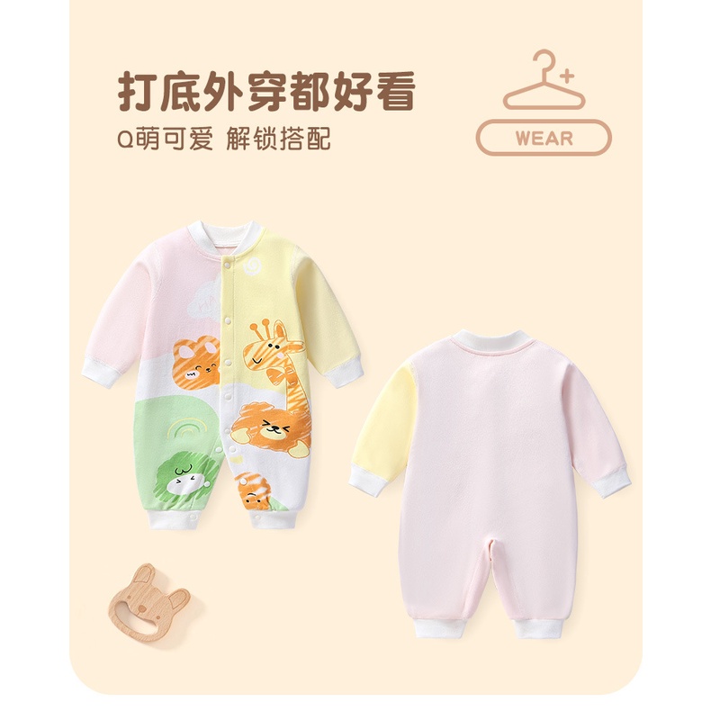 เวอร์ชันเกาหลี เสื้อผ้าเด็กแรกเกิด ชุดรอมเปอร์แขนยาว ผ้าฝ้ายแท้ เหมาะสำหรับฤดูใบไม้ร่วงและฤดูใบไม้ผลิ ราคา ถูกที่สุด ดีลบีเคเค แกลเลอรีภาพที่ 6