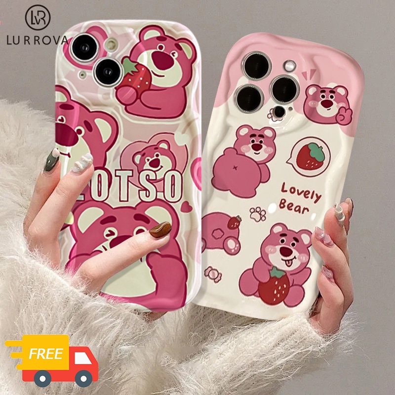 Oppo Reno12 F 5G Reno 12 5G Reno 11 F Reno 11 5G Reno 10 5G Reno 8T Reno 8Z 5G Reno 7Z 5G Reno8 Reno7 Reno6 Reno5 Reno 4F สตรอเบอร์รี่น่ารักการ์ตูนหมีรูปแบบซิลิโคน Ph