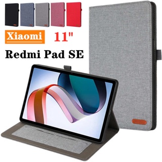 เคสแท็บเล็ตหนัง ฝาพับ กันกระแทก พร้อมช่องใส่บัตร สําหรับ Xiaomi Redmi Pad SE 11 นิ้ว 2023