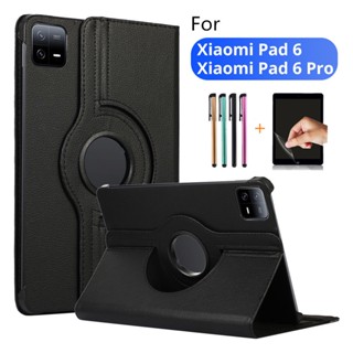 เคสแท็บเล็ตหนัง PU ฝาพับ หมุนได้ สําหรับ Xiaomi Pad 6 Xiaomi Pad 6 Pro Xiaomi Mi Pad 6 11 นิ้ว