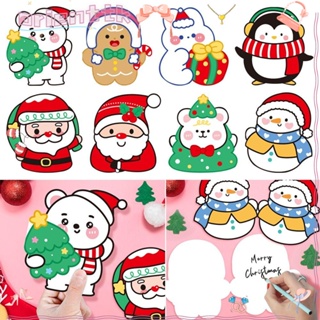 Orienttk การ์ดอวยพร ลายการ์ตูน Merry Christmas น่ารัก พับได้ สําหรับตกแต่งวันหยุด 5 ชิ้น