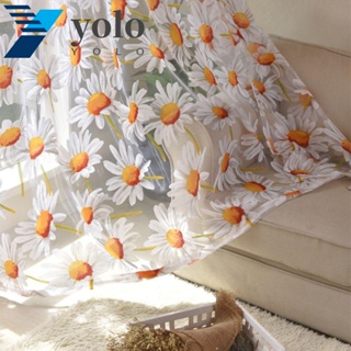 Yolo ผ้าม่านโปร่งแสง ลายดอกเดซี่ ขนาด 100x200 ซม. สไตล์โรแมนติก สําหรับตกแต่งห้องนั่งเล่น