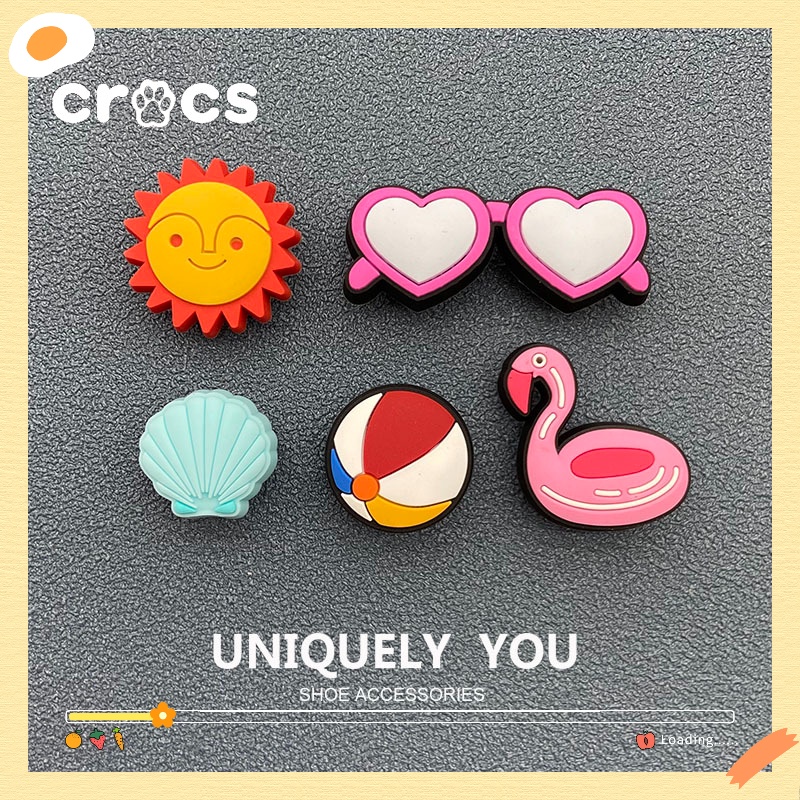 Crocs jibbitz ตัวล็อกรองเท้า Crocs รูปดอกไม้ เป็ดน่ารัก แฟชั่น สําหรับตกแต่งสวนน้ํา
