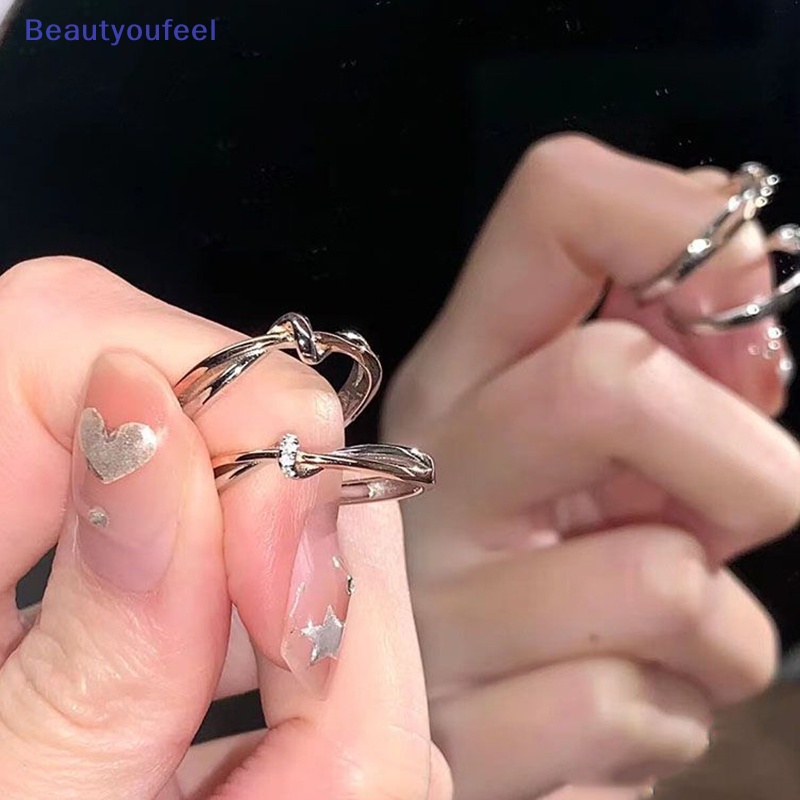 [Beautyoufeel] แหวนคู่รัก สไตล์โรแมนติก ระดับไฮเอนด์ เรียบง่าย ของขวัญวันวาเลน สําหรับผู้หญิง และผู้ชาย