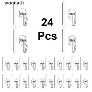 Wonda ตะขอแขวนติดผนังห้องน้ํา แบบใส อเนกประสงค์ แข็งแรง 24 ชิ้น