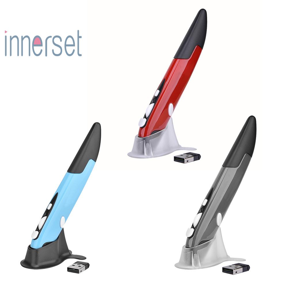 เมาส์ปากกาออปติคอลไร้สาย 2.4GHz USB 1600DPI 4 คีย์ สําหรับ PC [innerset]