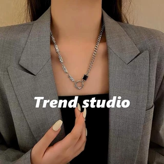 สร้อยคอฮิปฮอปสไตล์เดียวกับ Trendy peopleทันสมัยและเรียบง่ายเหมาะสำหรับทุกคนเหล็กไทเทเนียมจะไม่ซีดจาง