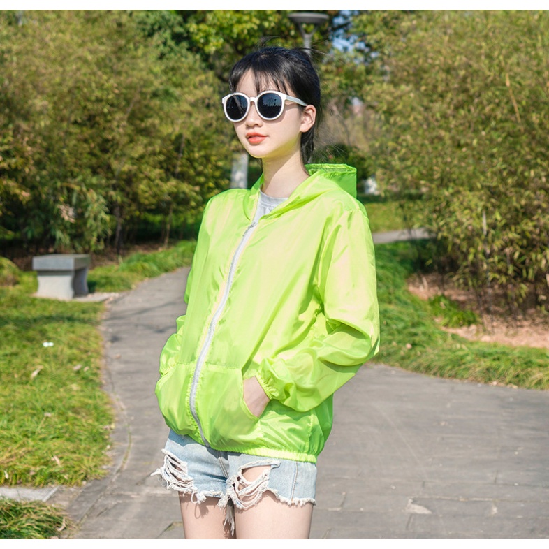 เสื้อกันแดด กันแสงuv กันแดดuv แห้งเร็ว ระบายความร้อนได้ดี ผ้าร่ม100% หลากสี มีฮู้ด มีกระเป๋าหน้า