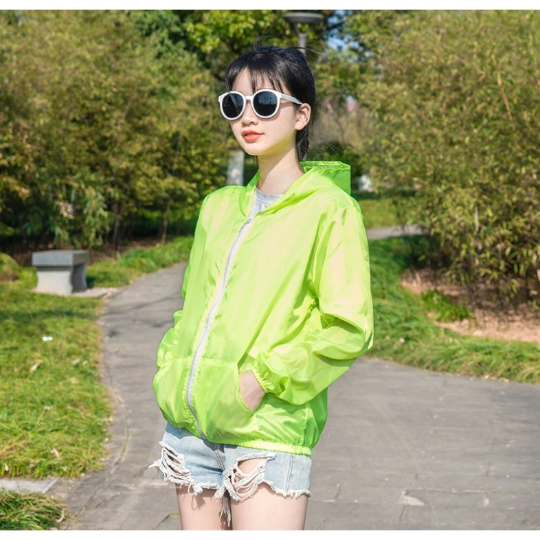 เสื้อกันแดด กันแสงuv กันแดดuv แห้งเร็ว ระบายความร้อนได้ดี ผ้าร่ม100% หลากสี มีฮู้ด มีกระเป๋าหน้า