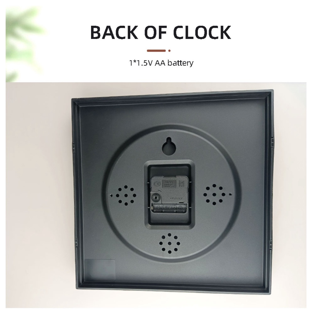 GlobalHouse COZY นาฬิกาแขวนทรงเหลี่ยม รุ่น ELLA-BK ขนาด28.3x28.3x4.1ซม. สีดำ สินค้าของแท้คุณภาพดี - รูปที่ 4