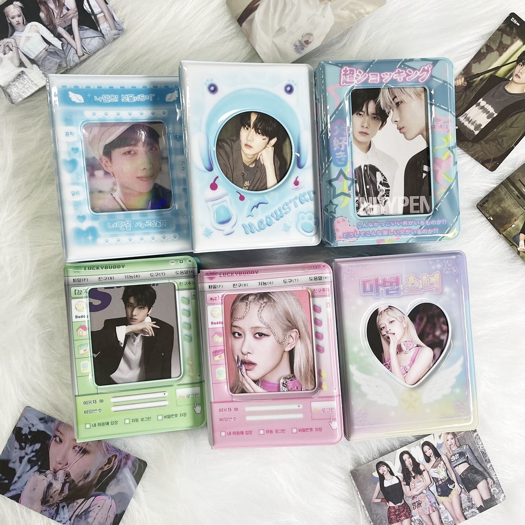 อัลบั้มรูปภาพน่ารัก ขนาดเล็ก 3 นิ้ว พร้อมช่องใส่บัตร LOMO 40 ช่อง สําหรับเก็บสะสม