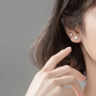 ต่างหูเงินแท้S925 รุ่น Glossy ต่างหูก้านเสียบรูป6เหลี่ยม 3.6mm,4.8mm ตุ้มหูเงินแท้ทั้งชิ้น Silver925
