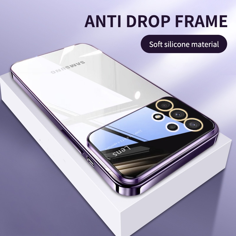 เคสโทรศัพท์ ซิลิโคนนิ่ม ใส กันกระแทก ป้องกันเลนส์ หรูหรา แฟชั่น สําหรับ Samsung Galaxy A52 A72 4G A52S A52 A72 A23 A33 A73 5G