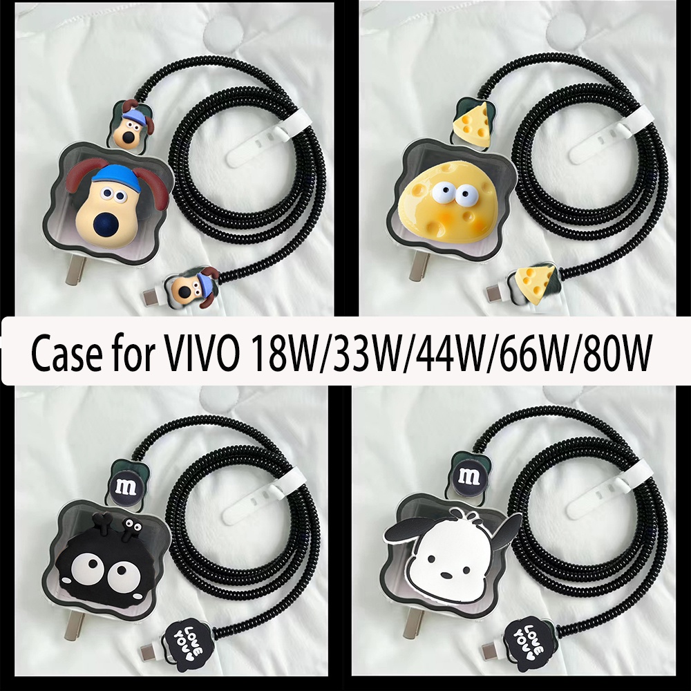5in1 ชุดอุปกรณ์ป้องกันที่ชาร์จ 33W สําหรับ 18W 44W Type C Fast Quick VIVO 66W V27 Charger Cover for 