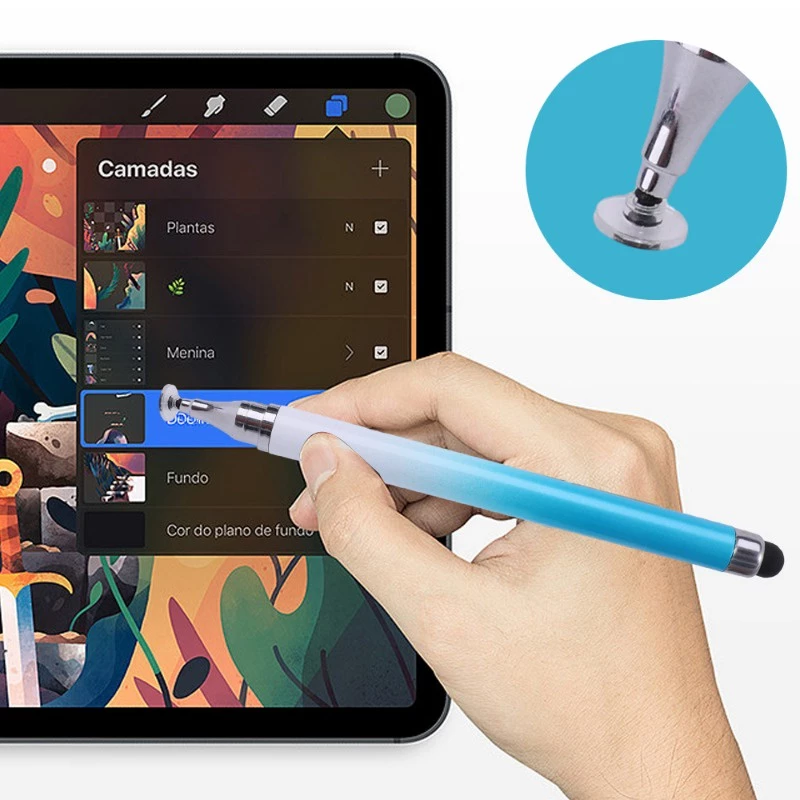 🔥ส่งไวจากไทย🔥 2 in 1 ปากกาสไตลัส หน้าจอสัมผัส แบบหัวคู่ เข้าได้กับ Android Smart Phone และแท็บเล็ต for Android I.OS thumbnail 4