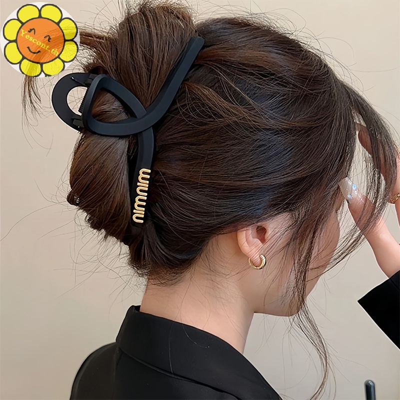 Yescont กิ๊บติดผม เนื้อแมตต์ สีดํา หรูหรา สไตล์เกาหลี เครื่องประดับ สําหรับผู้หญิง