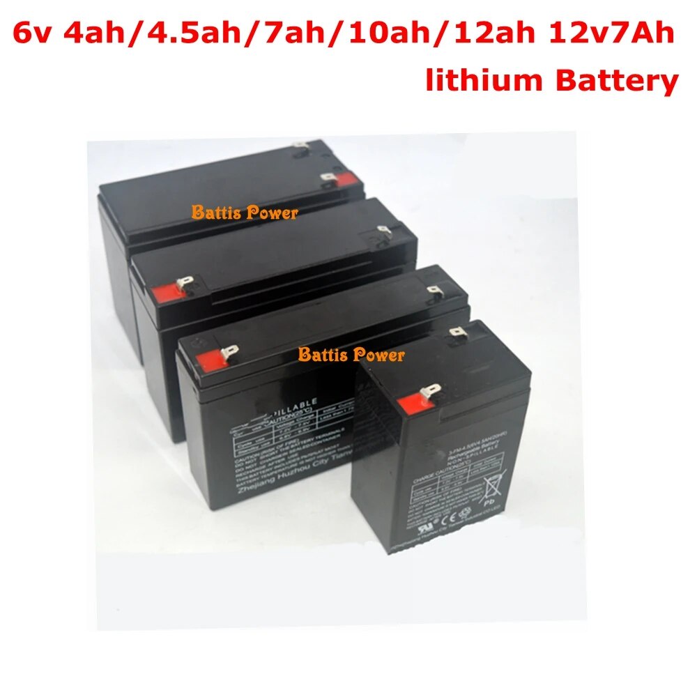 6V 4Ah 4. 5AH 7AH 10Ah 12AH 12V 7AH Lithium Battery for Electronic Scale Access Control Children Toys