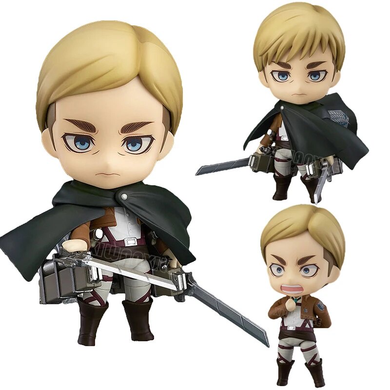 #775 Attack on Titan Anime Figure Erwin Smith Action Figure #390 Levi Ackerman Figurine Mikasa Acker