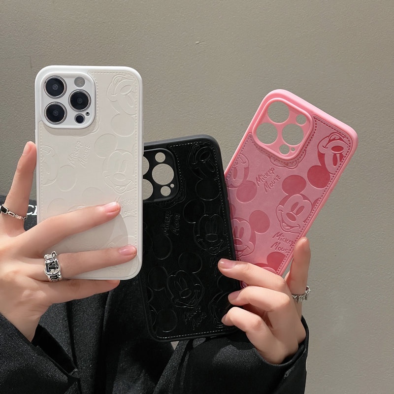 เคสไอโฟน 15 pro max 14 plus เคสไอโฟน 13 มิกก Mickey การ์ตูน หนัง เคส for iphone 15 12 11 pro max เคสไอโฟนหนัง Xr Xs X 7 8 plus case นิ่ม