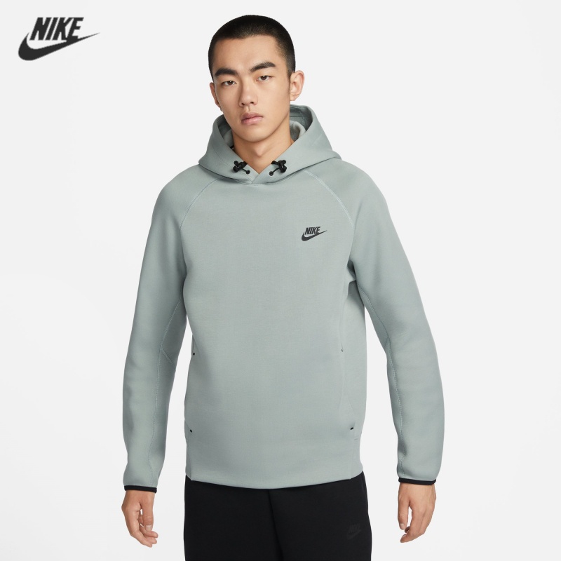 【พร้อมส่ง】ของแท้ 100% Nike TECH FLEECE เสื้อกันหนาวลําลอง มีฮู้ด พิมพ์ลายโลโก้ สําหรับผู้ชาย FB8017