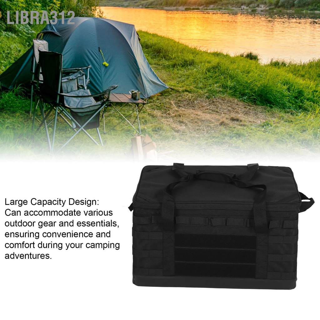 Libra312 60L Camping Storage BAG พร้อมตัวแบ่งที่ถอดออกได้หลายกระเป๋า Anti SLIP กันน้ำสีดำ เครื่องครัว Organizer สำหรับการเดินทาง