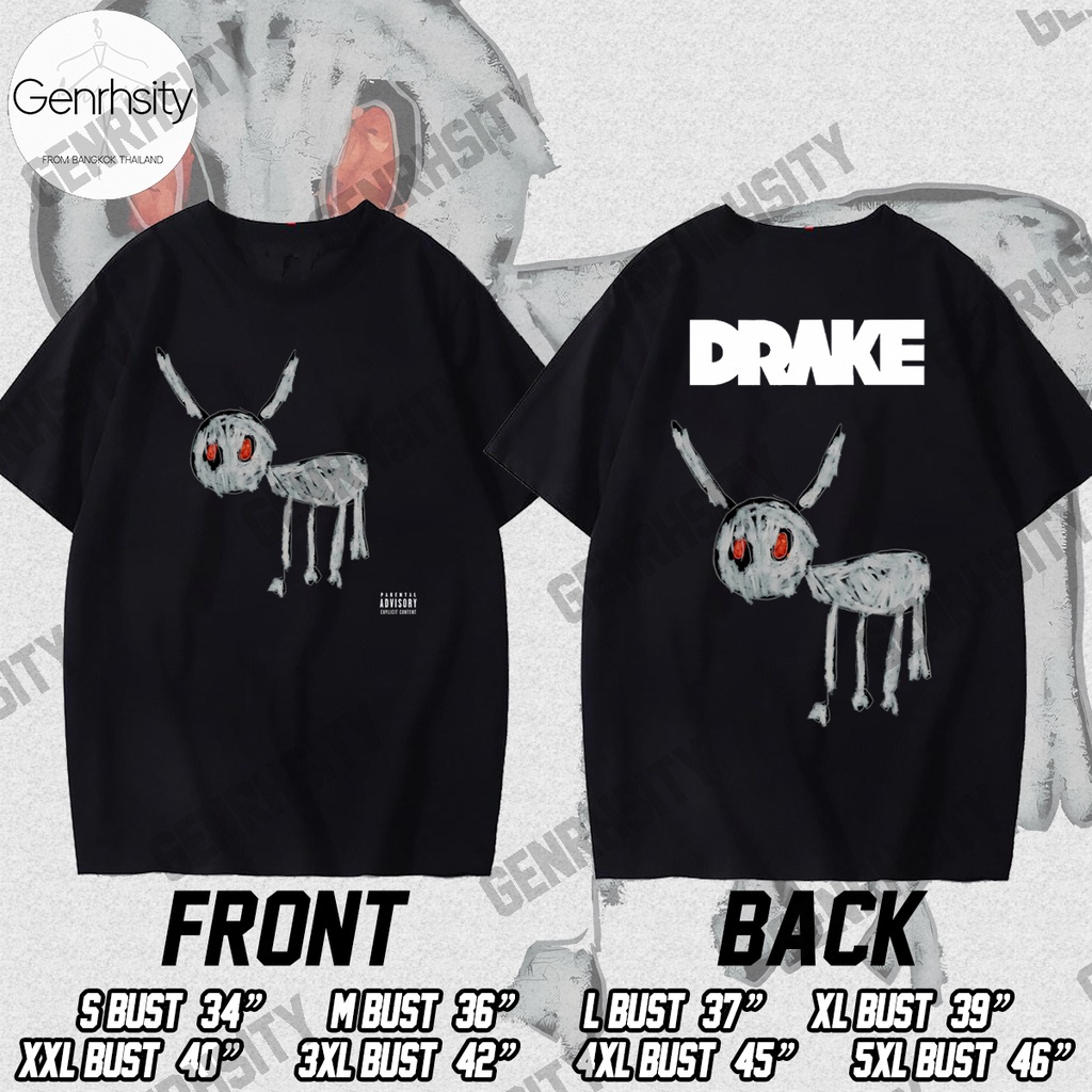 แฟชั่นใหม่ Drake t shirt dog เสื้อยืดผู้ชาย unisex Drake Germany เสื้อวงไทย FOR ALL THE DOGS Print Cotton Tops