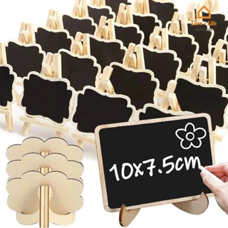 กระดานดําไม้ ขนาดเล็ก พร้อมขาตั้ง ใช้ซ้ําได้ สําหรับตกแต่งโต…