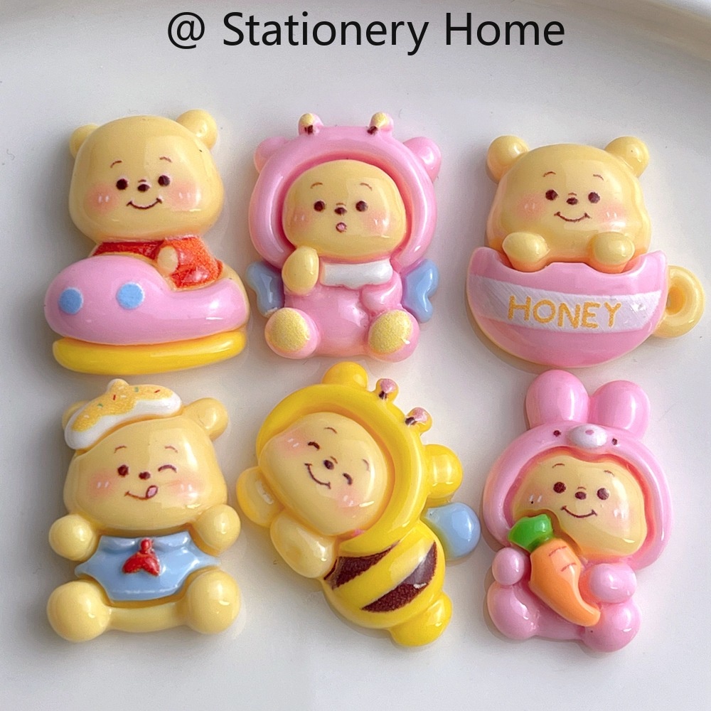 สติกเกอร์แม่เหล็ก ลายการ์ตูนหมีพูห์น่ารัก 3D สําหรับติดตกแต่งตู้เย็น