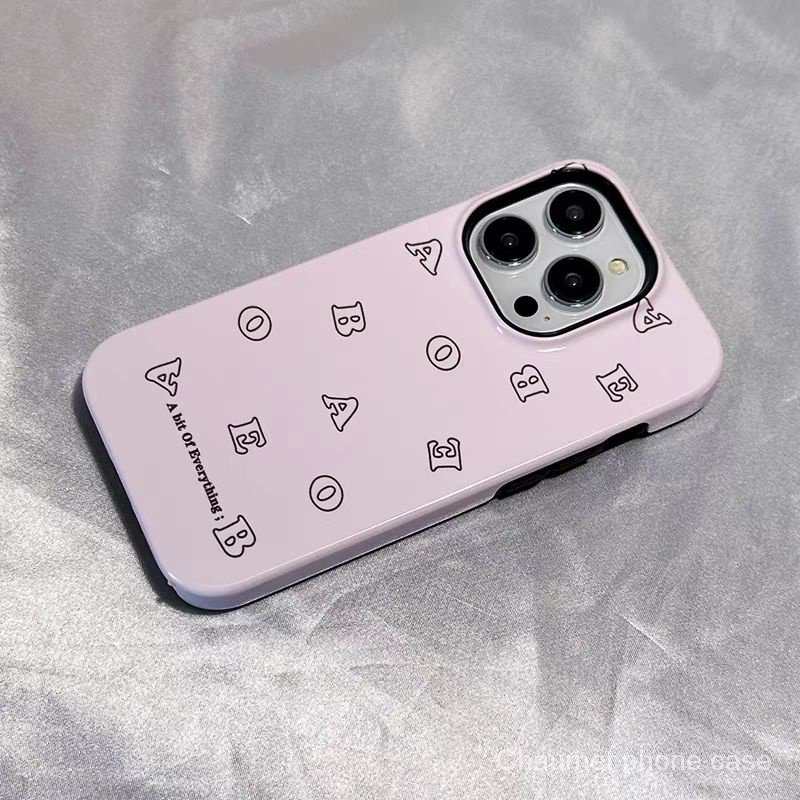 เคสโทรศัพท์มือถือแบบแข็ง สองชั้น กันกระแทก ลายตัวอักษร เรียบง่าย สําหรับ Iphone 14 13 xr 11Pro