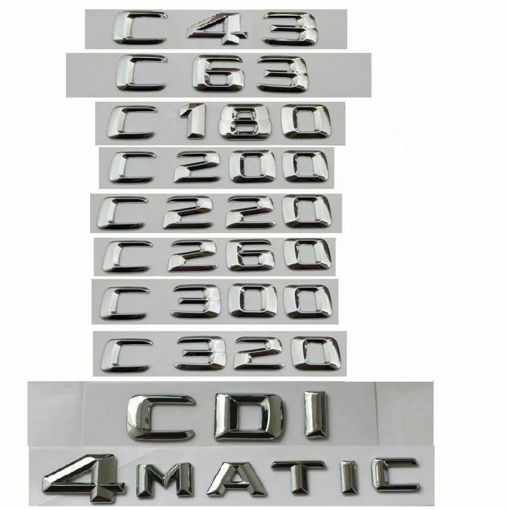 4matic CDI Chrome Plated Letter Logo Suitable for Mercedes Benz A B C GLK CLA-Class C63 C43 C55 C180