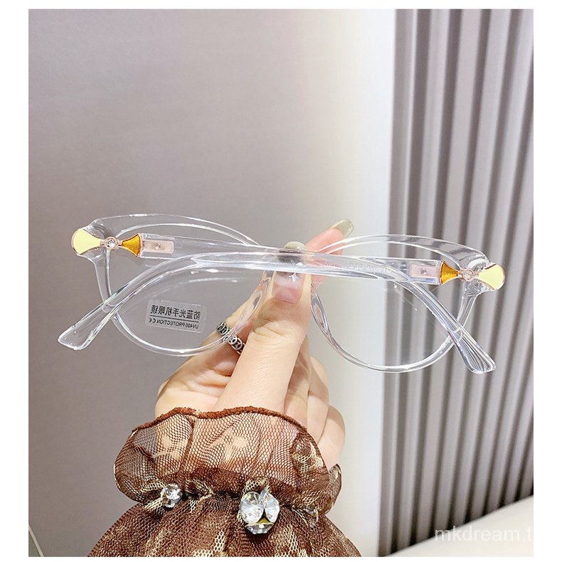 แว่นสายตาสั้น -50 ถึง -600 กรอบแว่นตา แว่นตาแฟชั่น พร้อมตัวกรองแสง กรองแสงสีฟ้า กรอง มีรูปไข่ เหล้าองุ่น ผู้หญิง ผู้ชาย