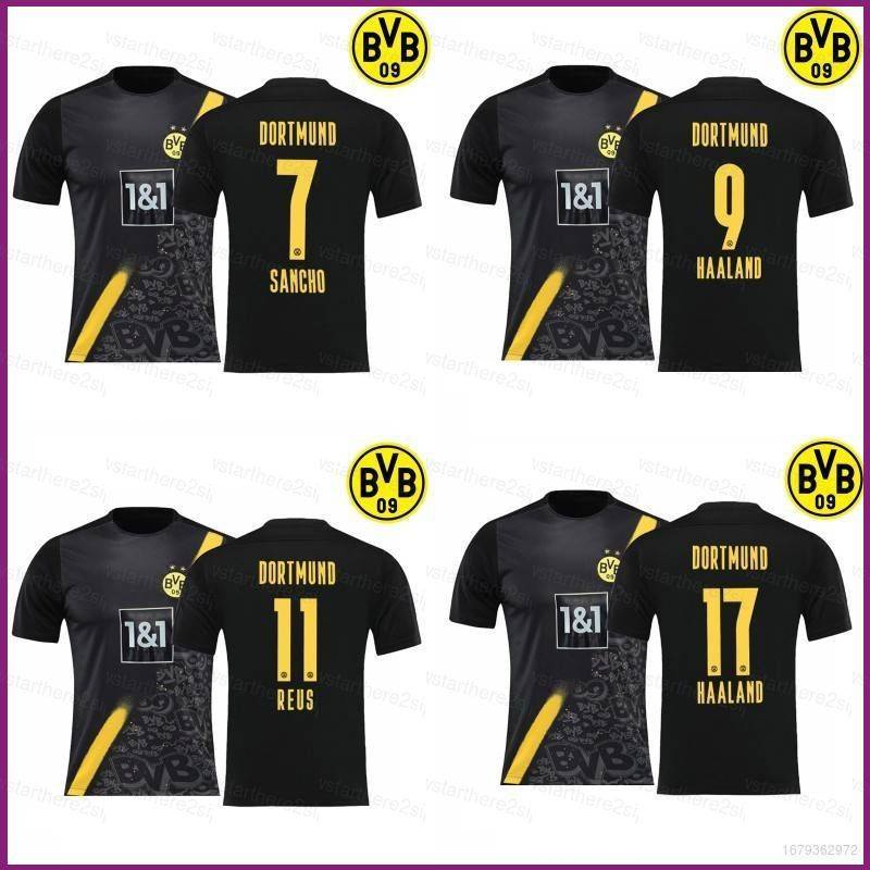 เสื้อกีฬาแขนสั้น ลายทีมชาติฟุตบอล Borussia Dortmund Away 2020-2021 ชุดเยือน ไซซ์ใหญ่ สําหรับผู้ชาย และผู้หญิง