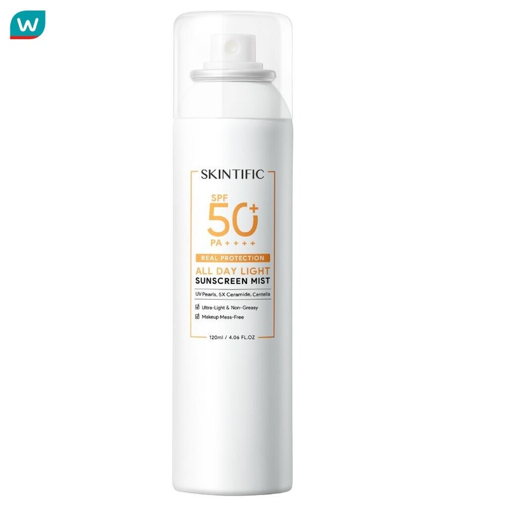 Skintific สกินทิฟิค ออลเดย์ไลท์ ซันสกรีน มิสท์ SPF 50 PA++++ 120 มล.