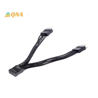 [QNA] ใหม่ สายเคเบิลต่อขยายเมนบอร์ดคอมพิวเตอร์ USB 9 Pin 1 Female เป็น 2 Male Y 1 ชิ้น