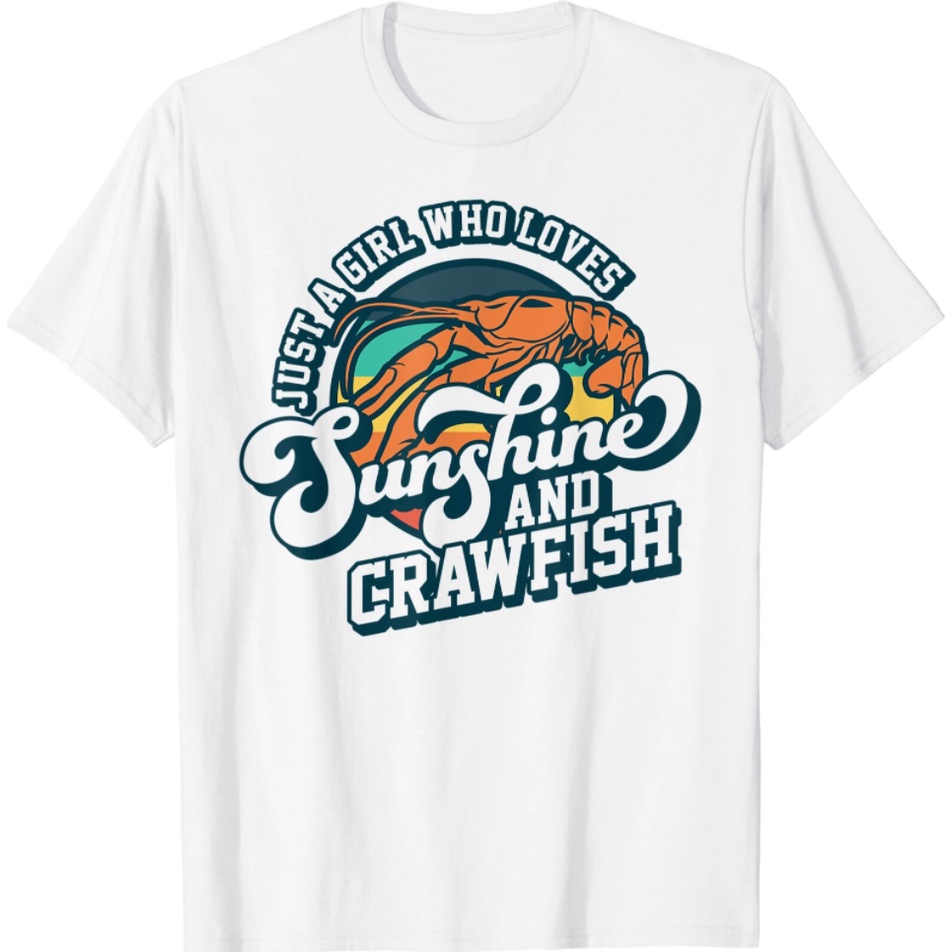 Sunshine และ Crawfish Boil Retro Cajun Seafood แฟชั่นผู้ชายเสื้อยืดตลก Tee Trend