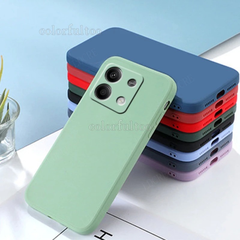 เคสโทรศัพท์ซิลิโคน TPU แบบนิ่ม ทรงสี่เหลี่ยม ป้องกันเลนส์กล้อง กันกระแทก สําหรับ Redmi Note 13 Pro Plus 13Pro+ Note13Pro 5G