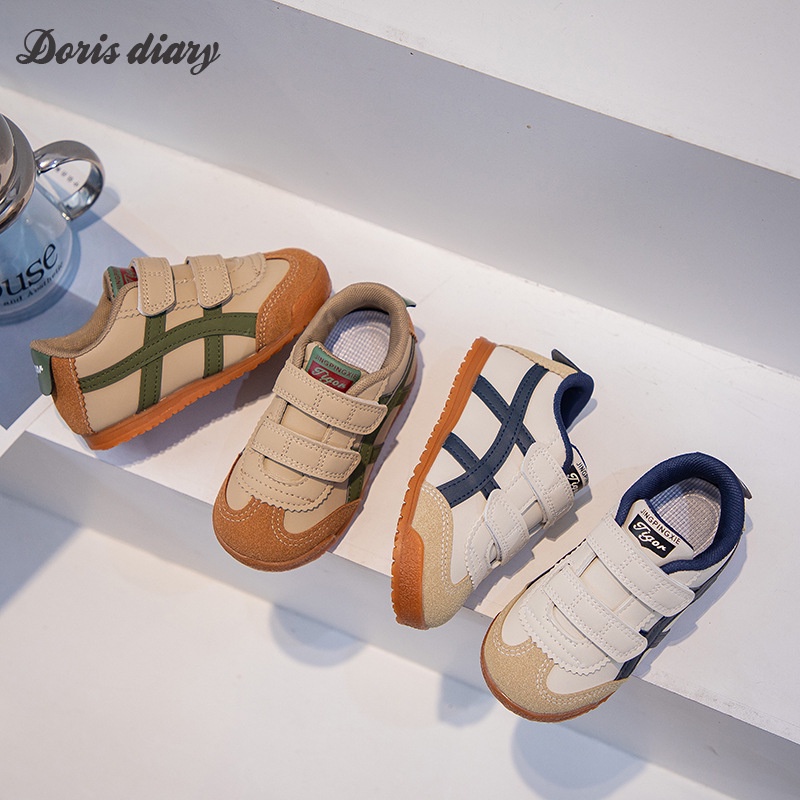 Doris diary รองเท้าเด็ก Forrest Gump เวอร์ชั่นเกาหลีของสติกเกอร์บดรองเท้าลำลองสำหรับเด็กผู้ชายและเด็กผู้หญิง