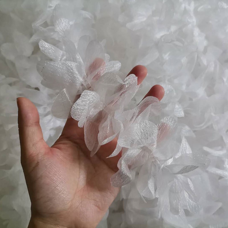 1 เมตร สวย กว้าง สีขาว ออร์แกนซ่า ตัดแต่ง ผู้หญิง ชุดแต่งงาน DIY อุปกรณ์เสริม สายคล้องไหล่ ลูกไม้ ตกแต่ง