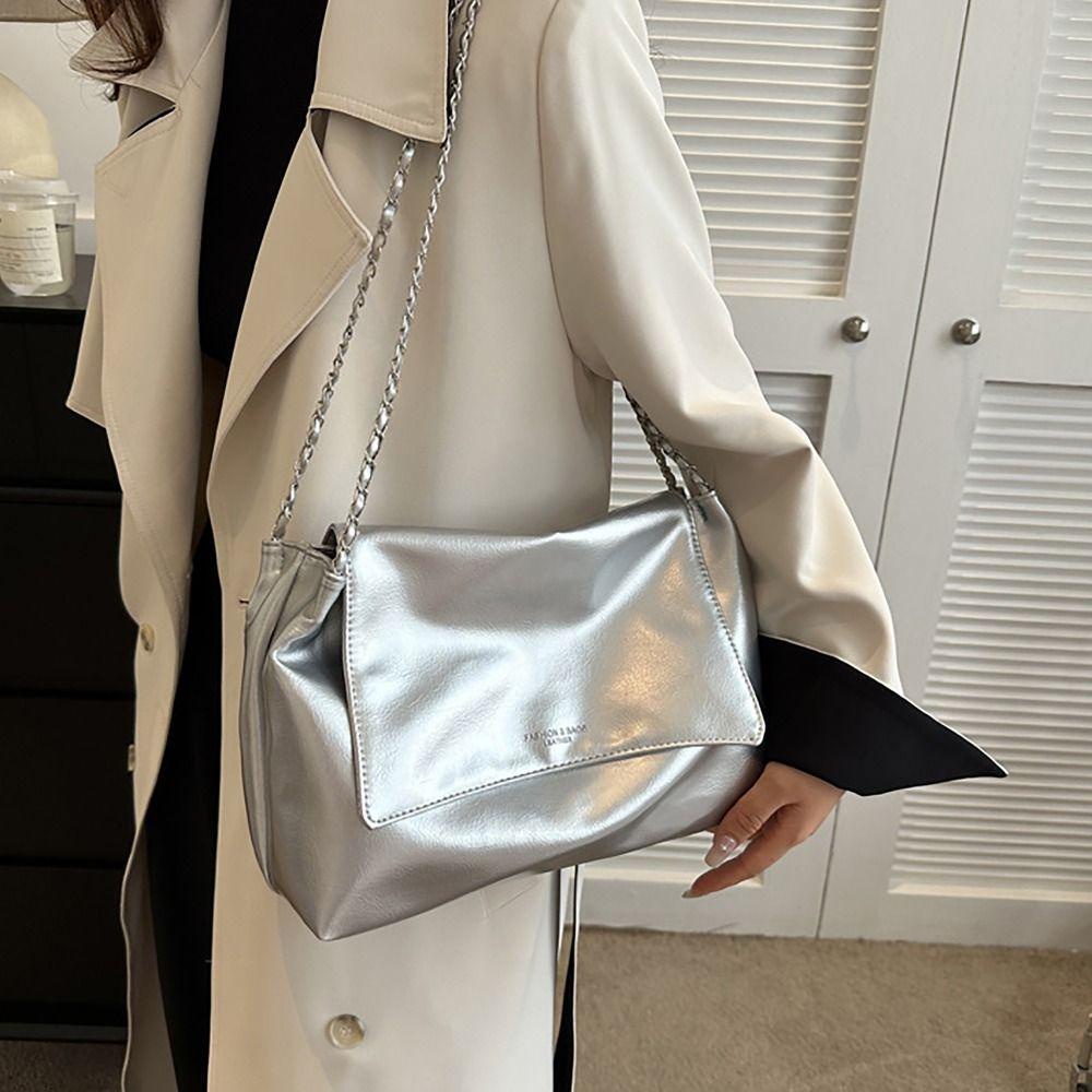 Emilee Tote Bag กระเป๋าสะพายความจุขนาดใหญ่สไตล์เกาหลีอินเทรนด์ PU All-match Shoppoing Bag ผู้หญิง