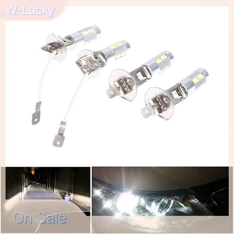 W-lucky หลอดไฟตัดหมอก LED H1 H3 12V 5630 6000K DC สําหรับรถยนต์ 2 ชิ้น