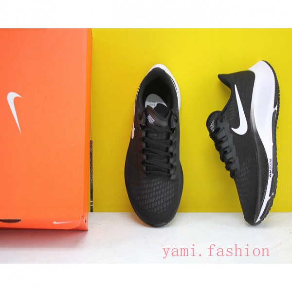 ของแท้ 100% Nike Zoom Pegasus 37 Turbo 2 Black Full Palm Air Cushion กีฬาสำหรับผู้ชายและผู้หญิง รอง