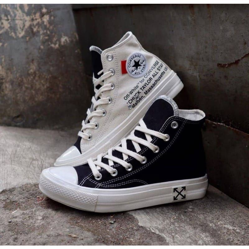 Converse 70S X OFF WHITE BLACK CREAM Sneakeres Shoes Men/ Women Casual Shoes Grade A