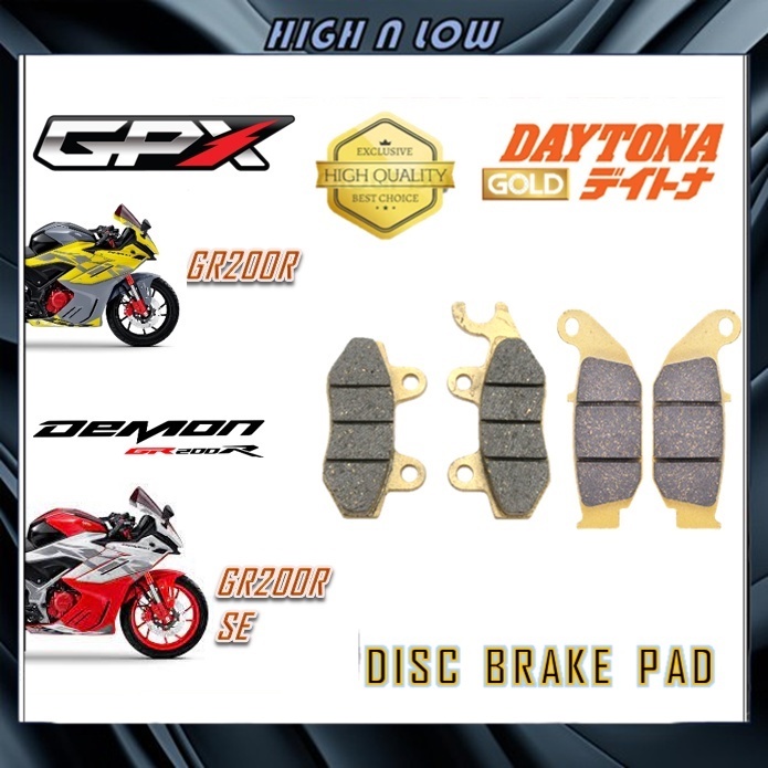 ผ้าเบรค GPX DISC DEMON GR200R GR200R SE GOLD QUALITY
