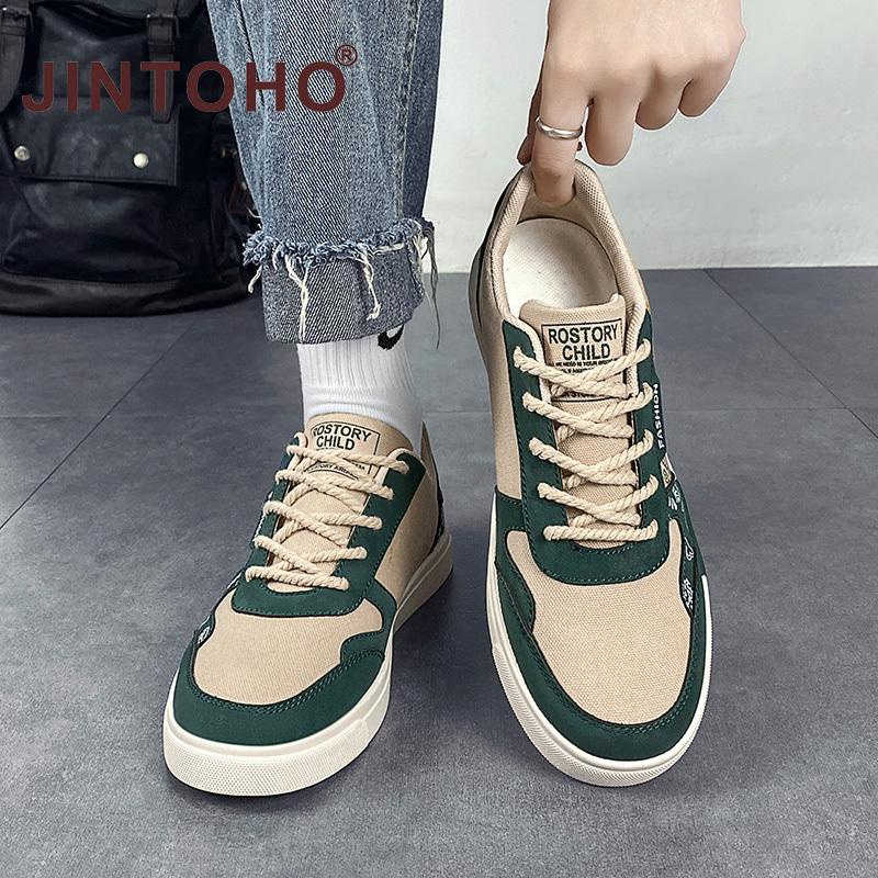Jintoho รองเท้าผ้าใบลําลอง หนังนิ่ม ระบายอากาศ ใส่สบาย ขนาดใหญ่ 47 แฟชั่นสําหรับผู้ชาย เหมาะกับการวิ่ง เล่นกีฬา