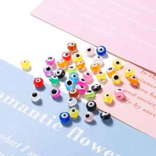 evil eye ตาปีศาจ 50 ชิ้นลูกปัดเรซิ่นสีสันสดใสอุปกรณ์เสริมแฟชั่นสําหรับอุปกรณ์เสริม diyดวงตาของปีศาจลูกปัดตา